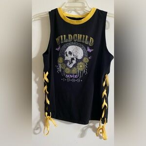 No Boundaries Black and Yellow Wildchild Tank Top